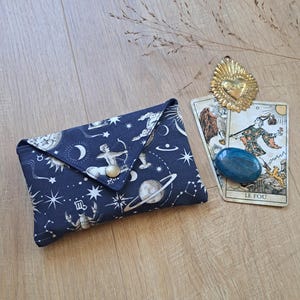 Pochette tarot, cartes, oracle, jeu motif astrologie