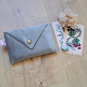 Pochette tarot, cartes, oracle, jeu en velours gris