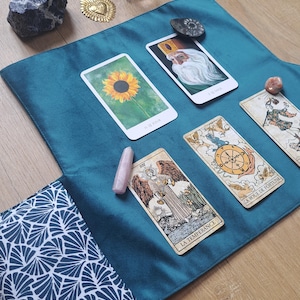 Pochette tarot / pochette oracle / tapis de tirage tarot, cartes, oracle en velours / tapis de tirage nomade / autel
