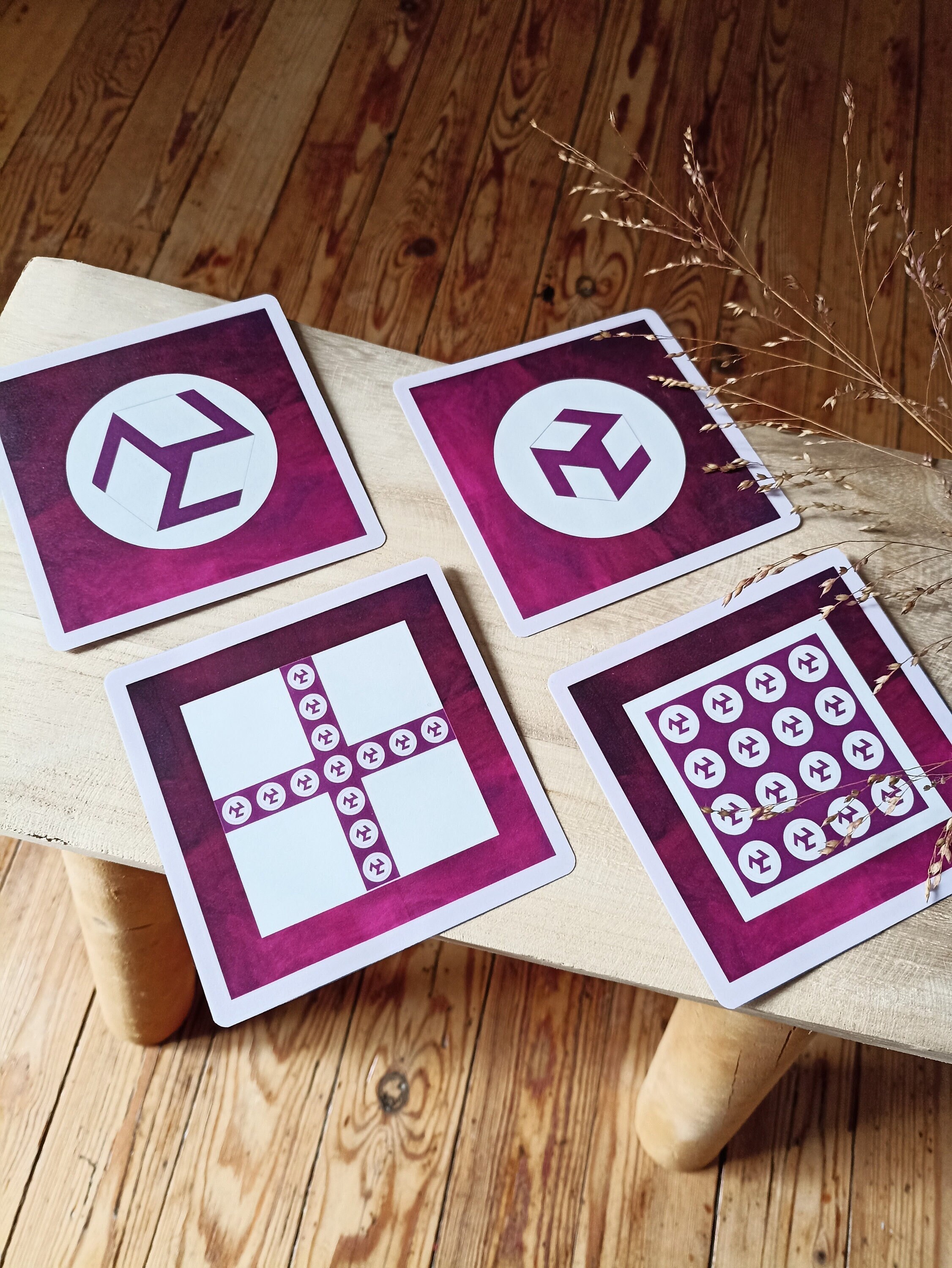 Lot de 4 Antahkarana Plastifiés Carrés