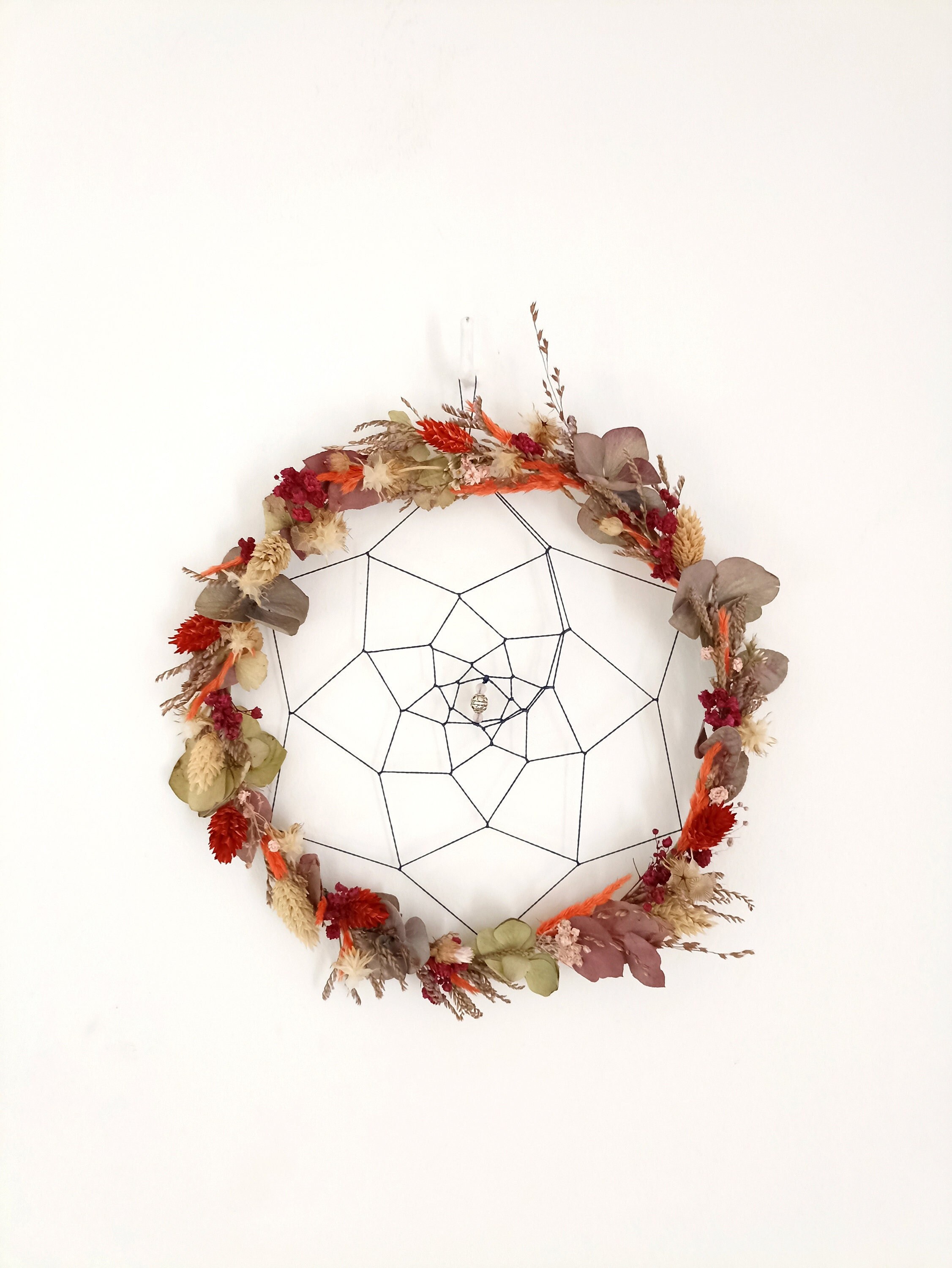 Couronne de Fleurs Séchées Façon Attrape Rêve