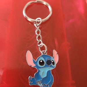 Stitch Double Sided Keyring Keychain Bag Purse Charm Metal Disney Lilo And Stitch