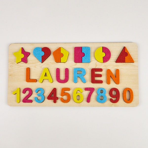 Personalized Wooden Felt Name Puzzle,Children’s Games,Educational Learning Toys,BabyGift,First Birthday,New Christmas Gifts,BabyShowerCustom