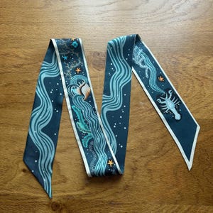 Maulbeerseide Skinny Schal: Untersee, Baum, Phoenix Design