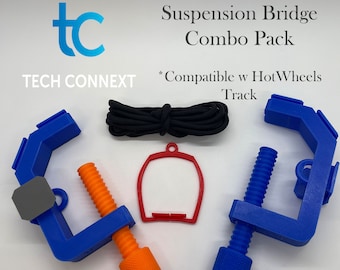 Suspension Bridge with Clamps | Compatible with Hot Wheel Car's and Track