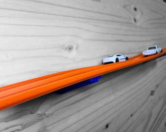 Hot Wheels Compatible 2 Lane Wall Track Mount: Toy Car Track Display