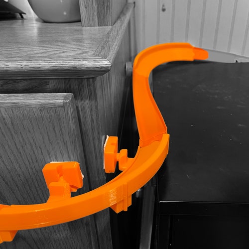 4 Pezzi Curve Per Pista Hot Wheels 90° - Stampate In 3D, Arancioni, Scala 1:64 - Usate