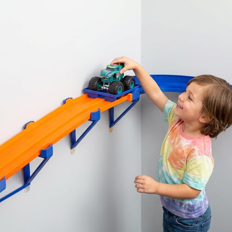 Pista de Monster Trucks para montaje en pared / Compatible con Hot Wheels y Monster Jam / Decoración para habitaciones infantiles imagen 9
