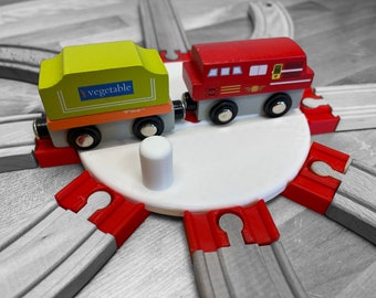 Large Wooden Train Turntable  | Railway Turntable| Brio extension | Imaginarium | Thomas | Lillabo | Melissa & Doug | Birthday Gift