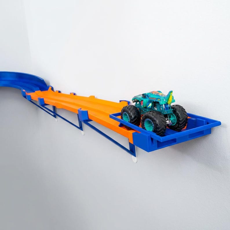 Pista de Monster Trucks para montaje en pared / Compatible con Hot Wheels y Monster Jam / Decoración para habitaciones infantiles imagen 1