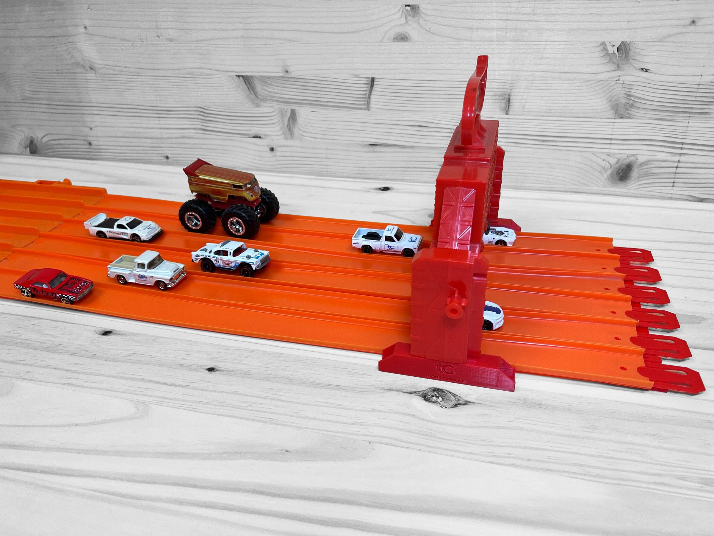 Super 6 Lane Raceway Compatible Extension Kit Combo Pack Compatible With Hot  Wheels and Matchbox Cars and Track 