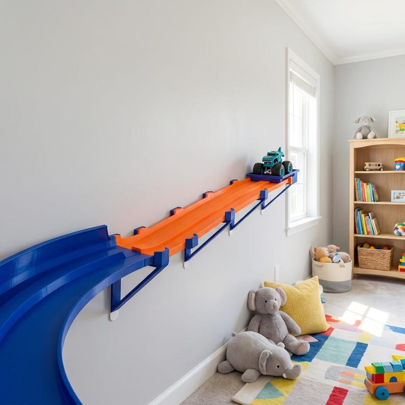 Pista de Monster Trucks para montaje en pared / Compatible con Hot Wheels y Monster Jam / Decoración para habitaciones infantiles imagen 4