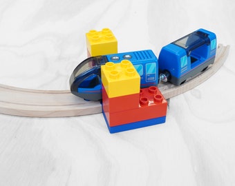 Wooden Train to Duplo Build plate | Custom Wooden train station | Brio extension | Birthday Gift Idea | Custom Toy | Ikea | Imaginarium