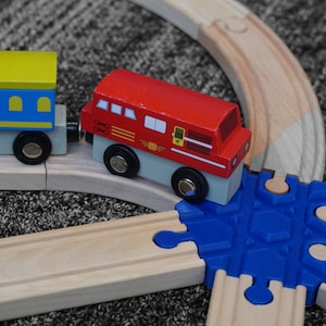 Wooden Train 6 Way Intersection (Compatible with Brio/Imaginarium/ Thomas/Ikea)