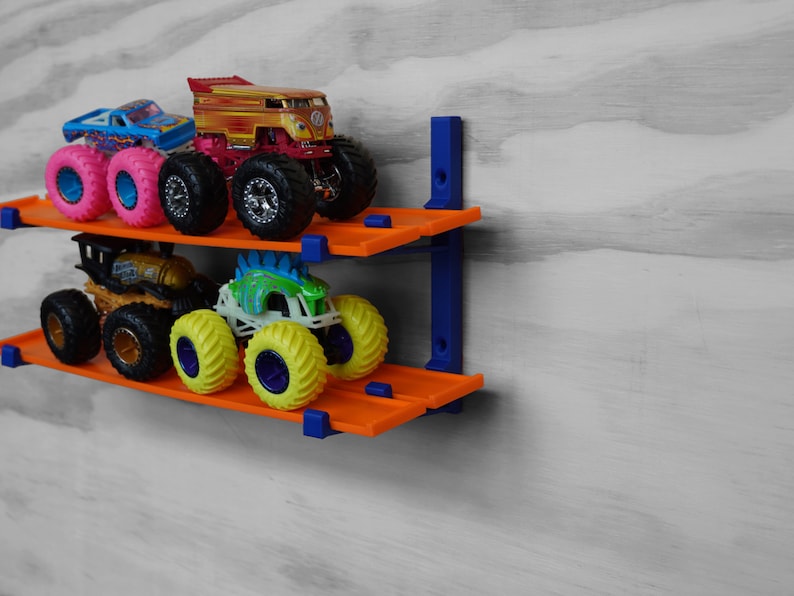 1/64 Scale Monster Truck Wall Display Two Lane Wall Display Compatible with Hot Wheel, Monster Jam , and Matchbox Cars image 7