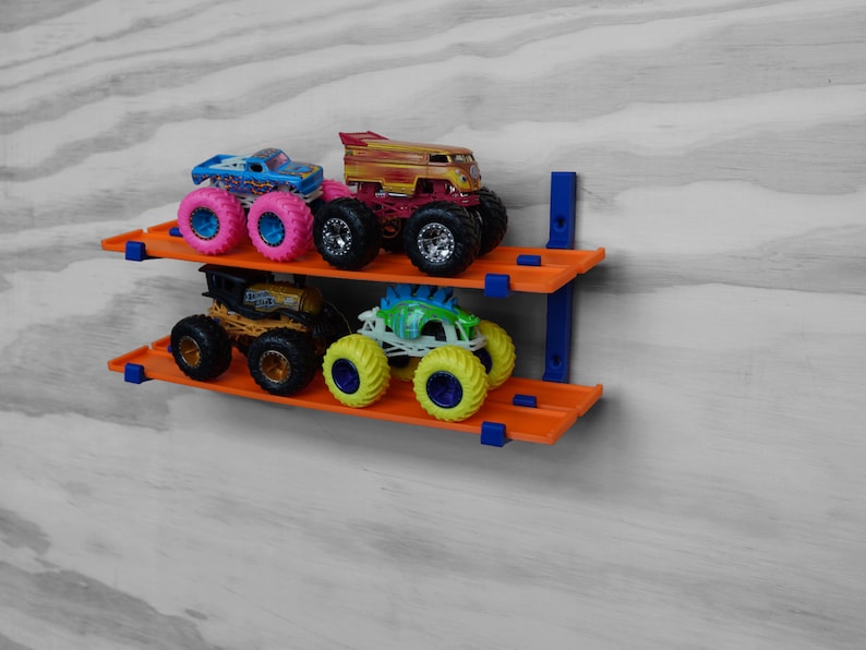 1/64 Scale Monster Truck Wall Display Two Lane Wall Display Compatible with Hot Wheel, Monster Jam , and Matchbox Cars image 6