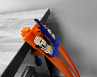 Puerta De Salida Dos Carriles Hot Wheels - Accesorio De Pista Con Abrazadera (Rojo Y Azul)