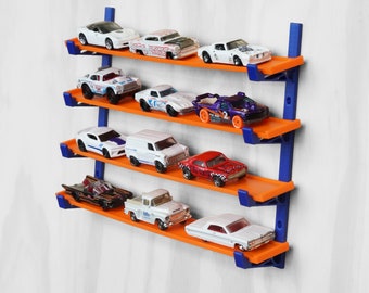 Présentoir personnalisé pour petite voiture | Étagère de rangement - Présentoir de voiture léger - Compatible avec les voitures et les circuits Hot Wheels et Matchbox