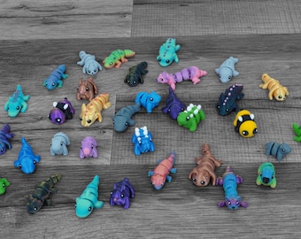 Articulating Mini Animal Fidget Toy Mystery Pack | Cute 3D Printed Desk Toy for Stress Relief | Eco-Friendly | Made in USA