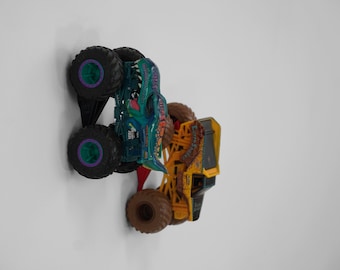 1/64 Scale Monster Truck Wall Mount: 10 Pack Hot Wheels & Monster Jam Compatible