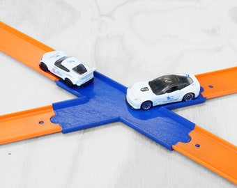 Cruce de pistas X compatible con Hot Wheels: Criss Cross a escala