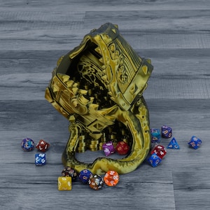 Mimic Chest Dice Tower by Arsmoriendi3D - D&D Dungeons and Dragons Dice Tower | Eco-Friendly PLA | Made in USA