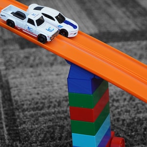 2 Lane Track Connector (Set of Two) | Compatible with Hot Wheel and Matchbox Cars and Track | Duplo to Hot Wheel Track
