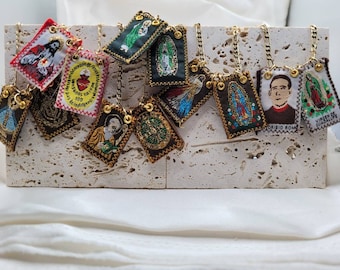 Collana scapolare in oro 18k, diversi santi tra cui scegliere