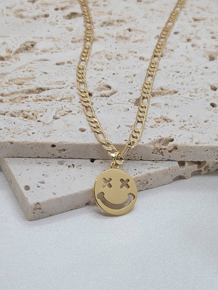Smiley Face X-eye, Happy Face, 18k Gold Filled, Emoji - Etsy