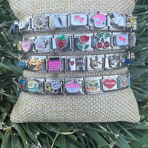 Mystery Italian Charm Bracelet, Vintage 18 links, y2k, 2 sizes, random mix
