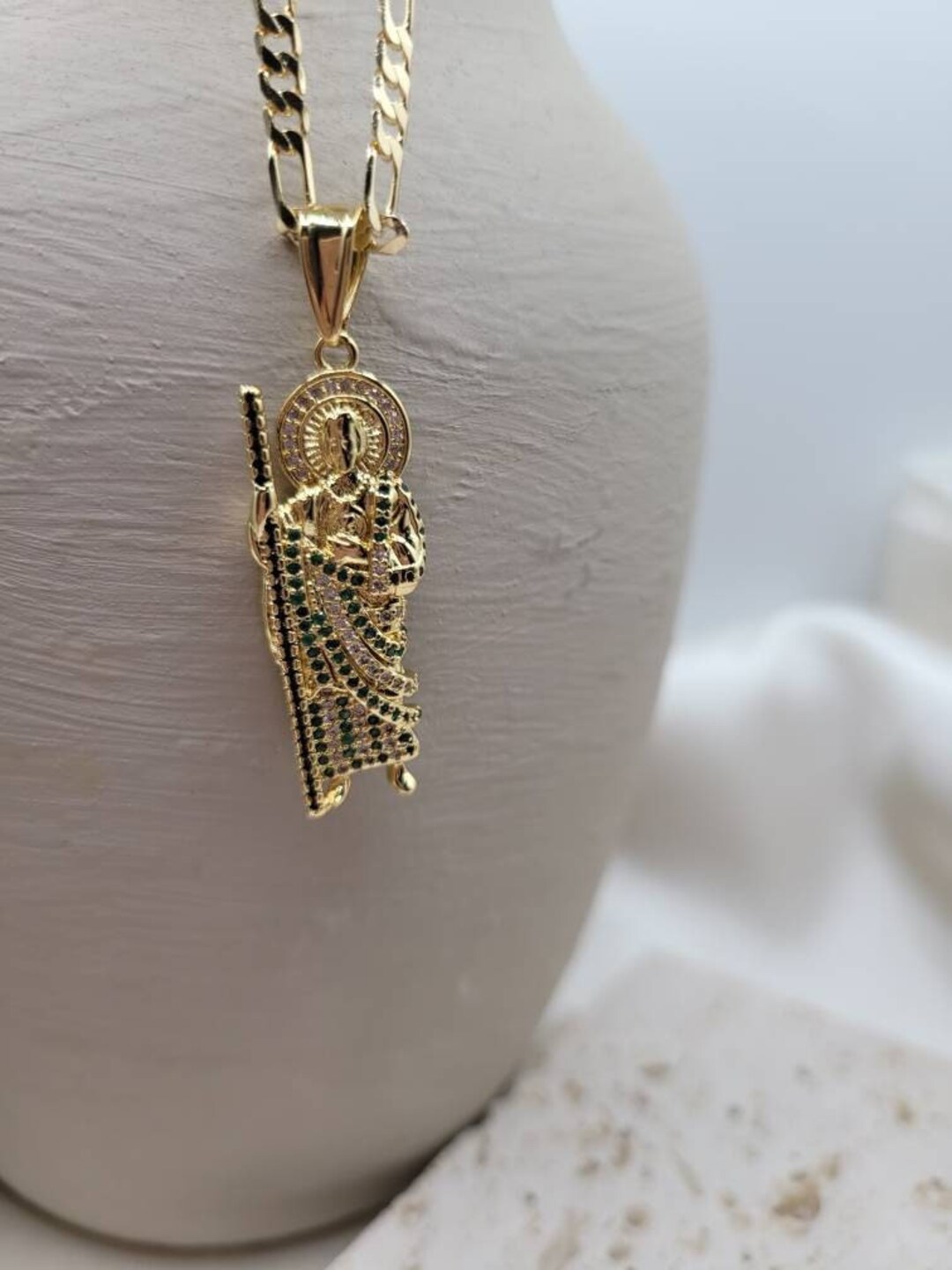 St Jude/ San Judas Medallion 18k Gold Filled Necklace - Etsy