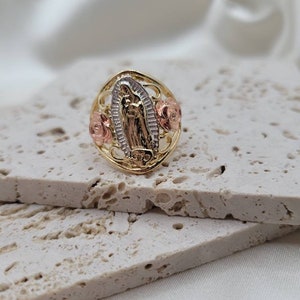 Guadalupe tri-color ring, 18k gold filled