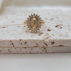 Radiant Guadalupe Ring, 18k gold filled