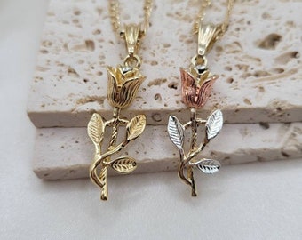 Rose pendant necklace 18k Gold Plated