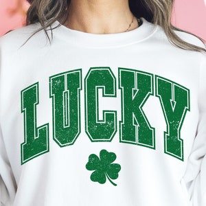 Lucky Varsity Png, St Patrick&#39;s Day Png, Retro Shamrock Png, Lucky png, St. Paddy&#39;s Day Svg, Retro St Patricks, Clover Svg, Digital Download