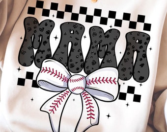 Retro Bundle PNG, Baseball Mama Png, Baseball Png, Baseball Coquette Png, Game Day Baseball Bow Png, Checkered Baseball Png