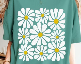 Daisy shirt design PNG, Summer png, Wildflower png, Flower shirt design, Trendy Spring Summer PNG, Sunflower png, Flower for DTF, Daisy png