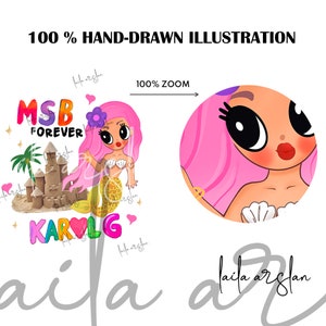 Karol G MSB Forever Sandcastle, Mermaid, Pink Hair Png, Mañana Será ...