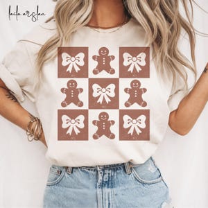 Retro Checkered Gingerbread Man Coquette PNG, Trendy Distressed ...