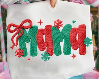 Christmas Mama Crochet Png, Mama Coquette Png Christmas design, Cute mama Design png (Digital Download)