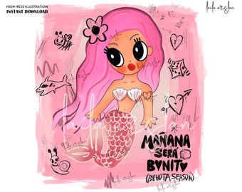 Karol G mermaid New Album Cover manana sera bonito bichota season karol g pink hair png  bichota season | Karol g png | Karol G siren png