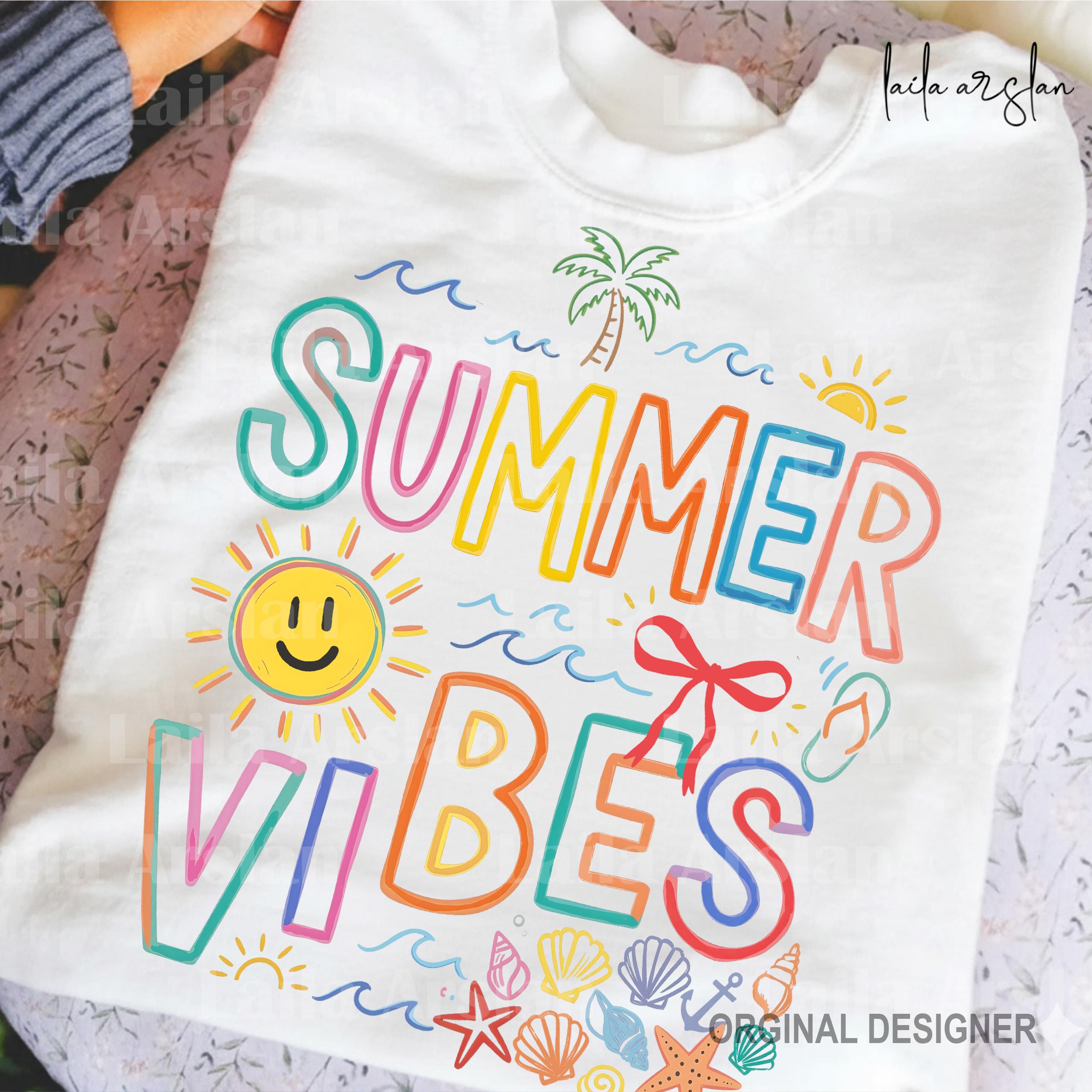 Summer Vibes PNG Sublimation Design, Beach Summer Shirt PNG, Retro ...