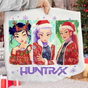 Wesołych Świąt PNG, Hunter Girls, Koszulka Mira Rumi Joey, Prezent dla fana