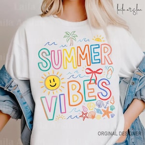Summer Vibes PNG Sublimation Design, Beach Summer Shirt PNG, Retro Summer Vibes Digital Download, Boho Summer Cricut PNG image 7