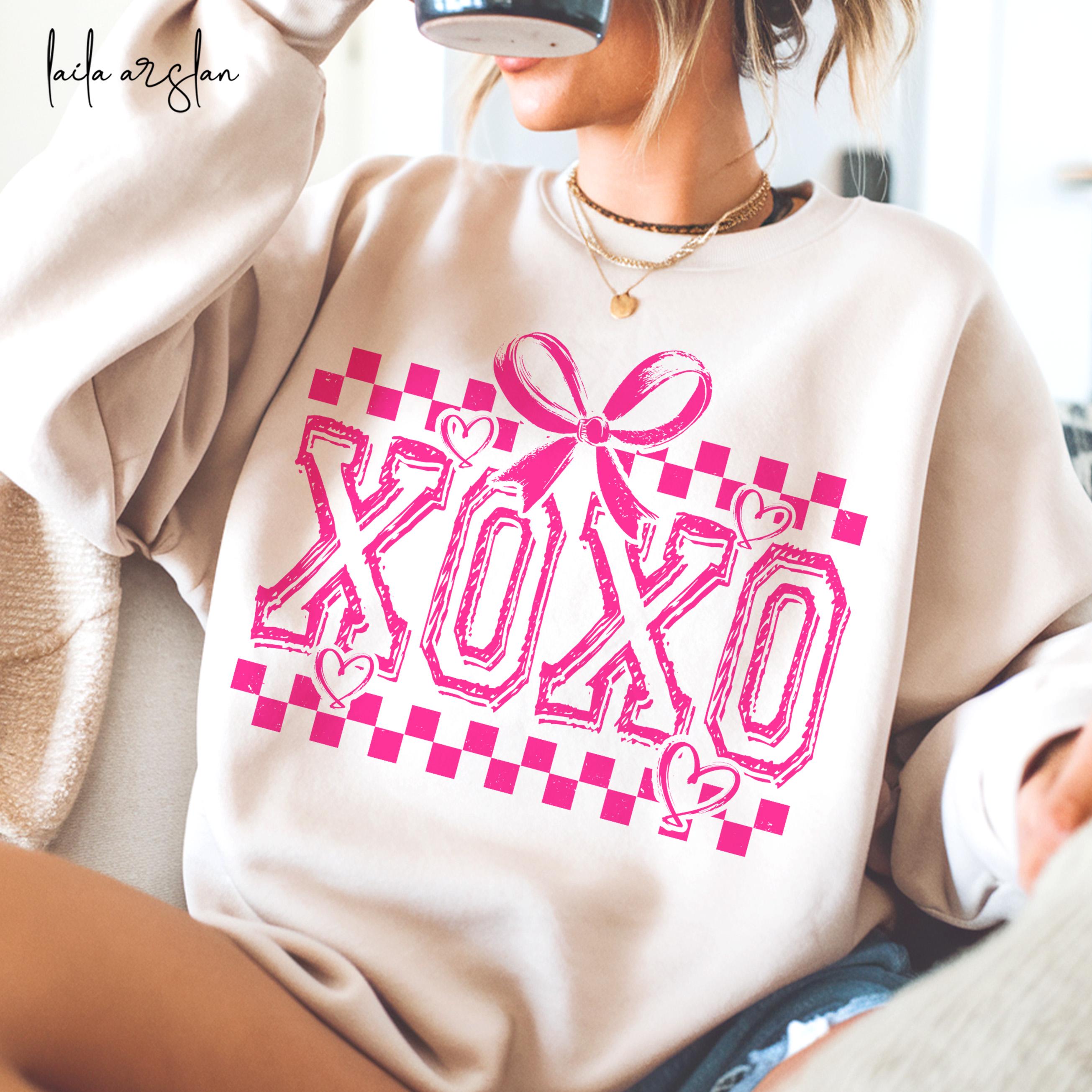 Retro XOXO Checkered PNG Coquette Valentines Varsity Png Trendy Vday ...