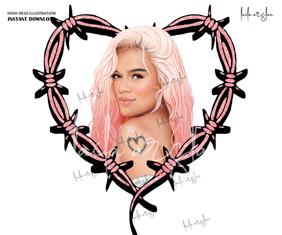 Karol G Pink Hair on the Heart Tattoo Karol G Mientras Me Curo Del Cora