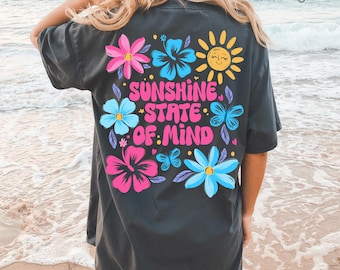 Sunshine State Of Mind PNG ,beach png design Retro Flowers Summer Sublimation, Popular Trendy Summer, Sunshine Png, Preppy Summer Design Png