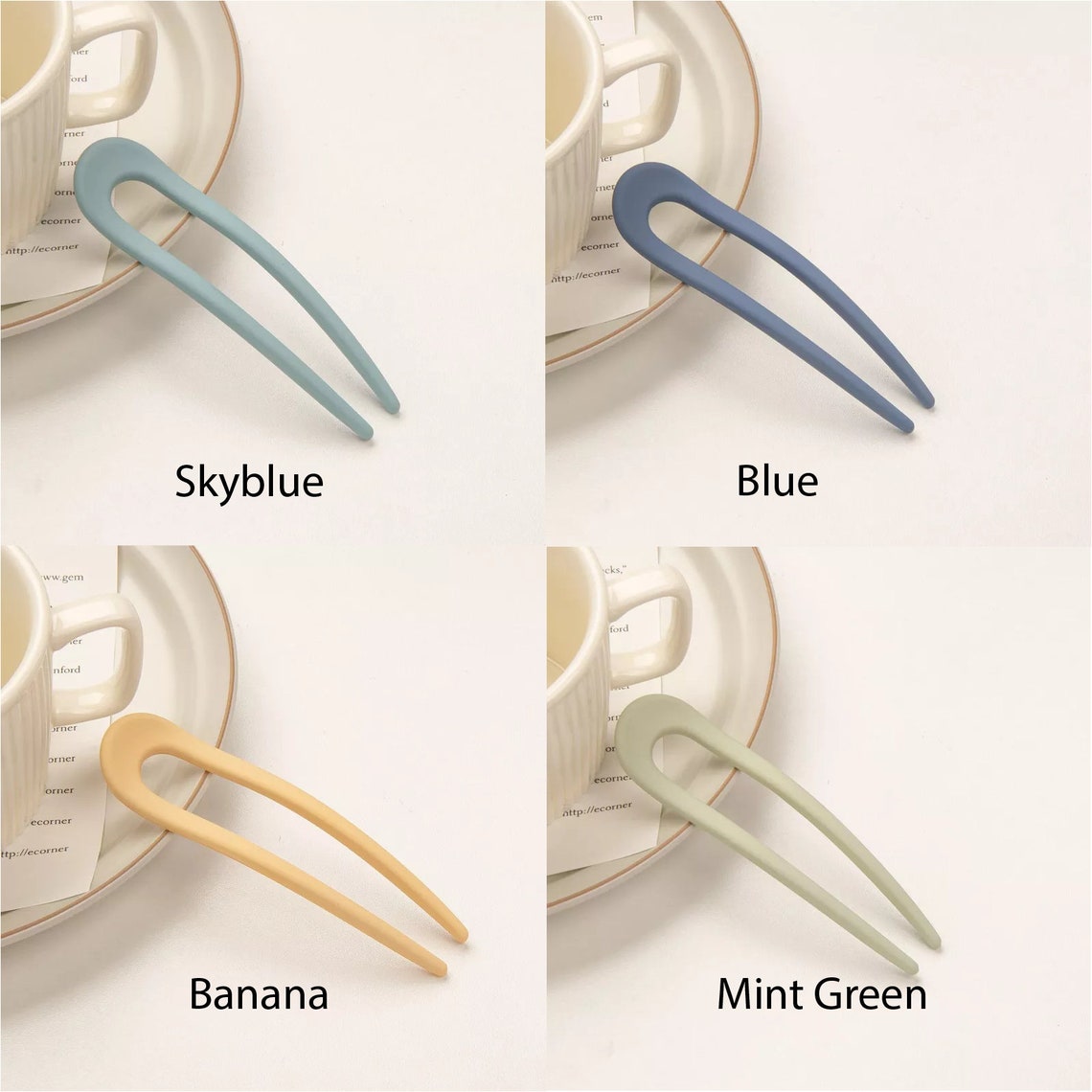 Minimalist Hair Pin Bun Holder Candy Color Hair Stick Etsy