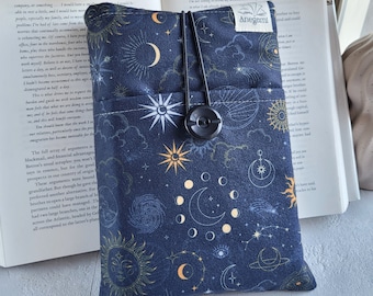 Astrology fabric book sleeve with pocket