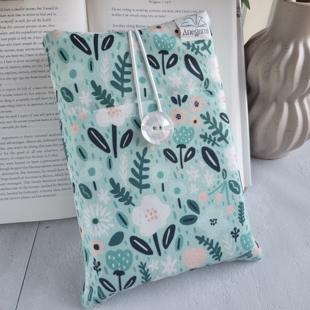 Book Sleeve, Protector for Book, Japanese Flowers Book Sleeve, Fabric